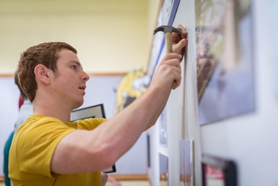 Adam Brown is one of several undergraduate history majors who helped create the UC Merced exhibit.