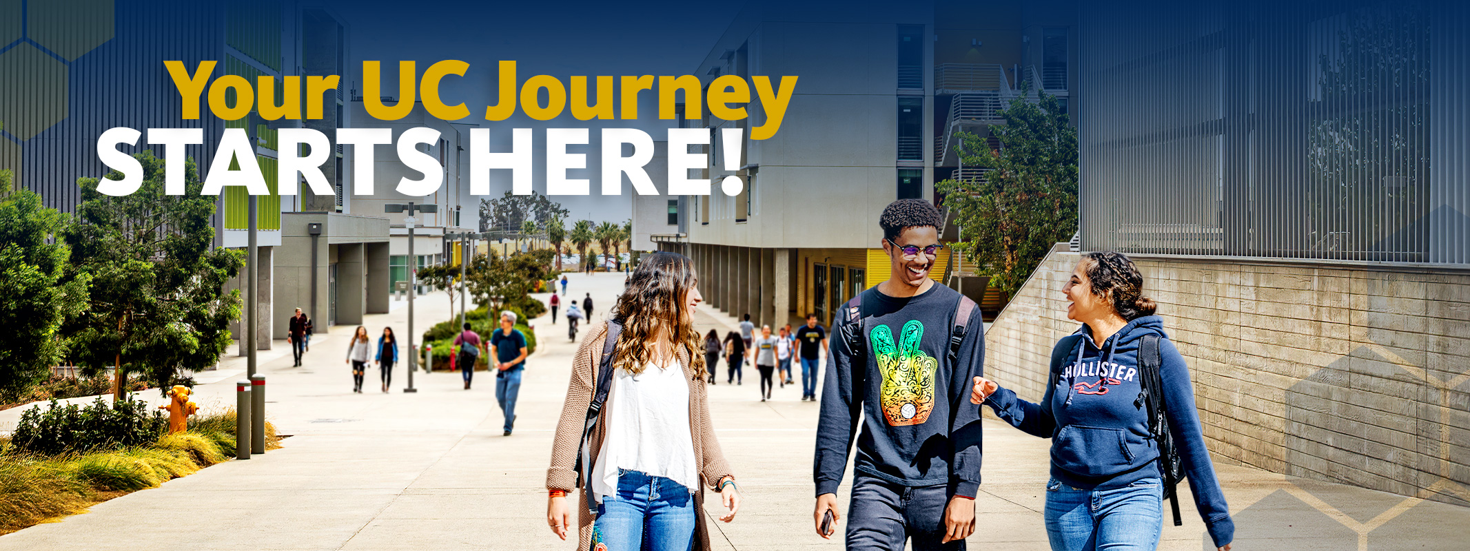 UC Merced students posing for the camera