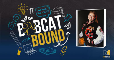 Bobcat Bound graphic and a photo of incoming student Peyton Smith.