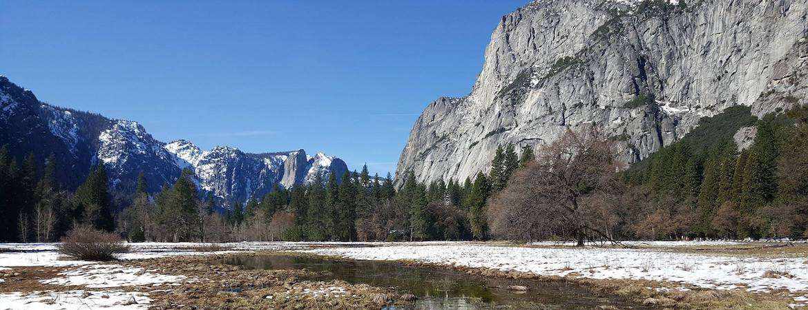 A stream flowing through Yosemite.