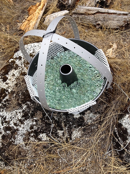 Bundt cake pans filled with marbles collected the dust that was analyzed for its contribution to the Sierra Nevada ecosystem.