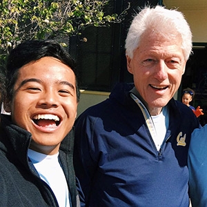 Student Haithi Dang and former President Bill Clinton at the CGI U event.