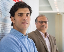 Mehdi Bahrami, left, and Professor Mukesh Singhal work in the Cloud Lab.